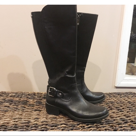 Anne Klein Shoes - Ann Klein Calf High Leather Black Riding Boots